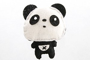 Fashion Icon Brož panda tkanina HAND MADE ruční práce