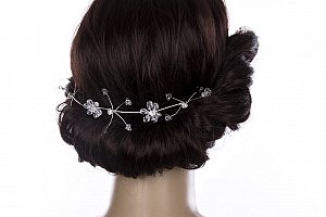 Svatební ozdoba do vlasů - čelenka Crystal Flowers krystalky do vlasů