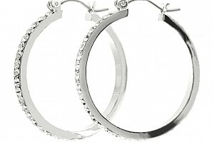 Fashion Icon Náušnice kruhy s krystaly ocelové