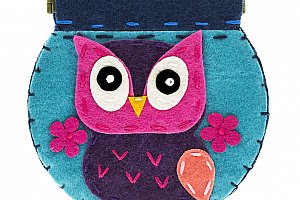 Fashion Icon Peněženka Handmade Owl filcová na magnet