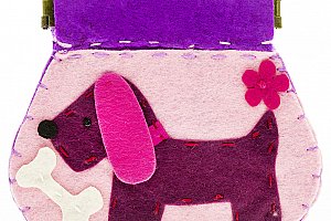 Fashion Icon Peněženka Pejsek růžový flísová na magnet