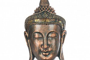 Socha Buddha hlava- bronzová
