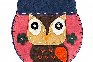 Fashion Icon Peněženka flísová Owl ruční práce kulatá