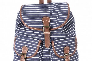 Batoh pruhovaný textilní A4 Backpack ekokůže