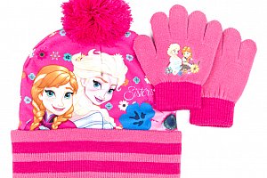 Sada dívčí čepice a prstové rukavice Ledové království - Frozen