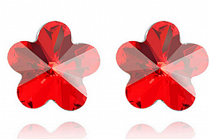 Ziskoun náušnice Flowers CE00011 Barva: Červená