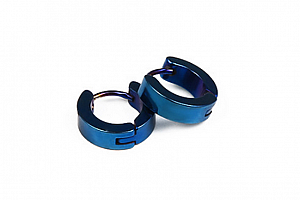 Kruhové decentní náušnice z chirurgické oceli SE000077 Barva: Modrá