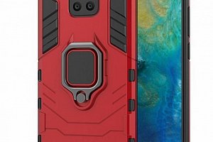 Pevný zadní kryt se 360° stojánkem pro Huawei Mate 20 PZK38 Barva: Červená