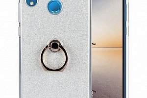 Silikonový lesklý zadní kryt se stojánkem pro Huawei Y6 Prime 2018 PZK54 Barva: Bílá