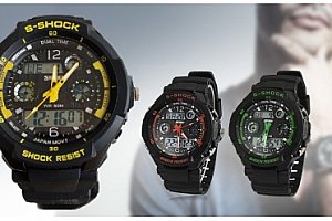 Pánské sportovní hodinky Dual Time ve 3 barevných provedeních