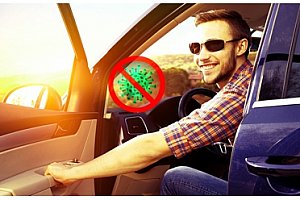 Účinné dezinfekční ozónové čištění osobních automobilů nebo minibusů