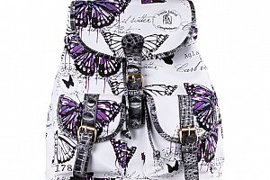 Fashion Icon Dámský batoh A4 Vintage Butterfly s motýlky