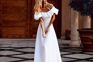 Dlouhé šaty v bílé barvě - 4 velikosti a poštovné ZDARMA!